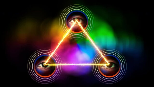 Energy Triangle with eye effect and Radio waves