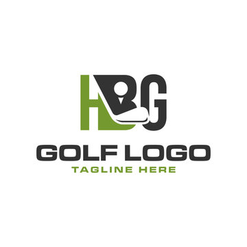 golf sport club logo with letter HBG