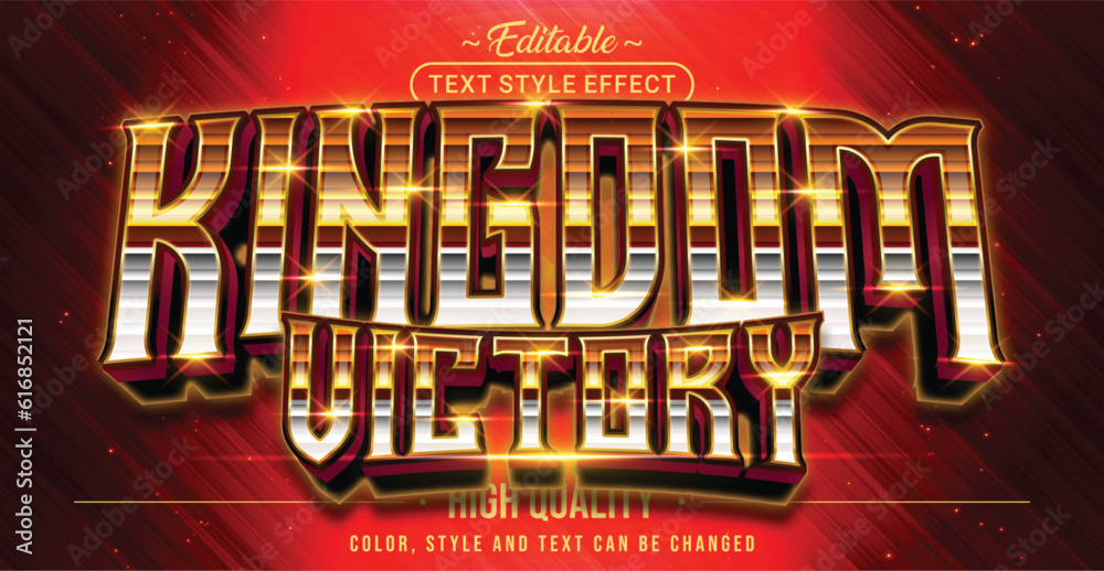 Poster editable text style effect - kingdom victory text style theme.