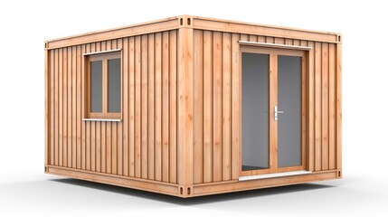 Obraz na płótnie Canvas Mobile office buildings or container site office for construction site. Shipping container. Portable house and office cabins,Generative AI illustration