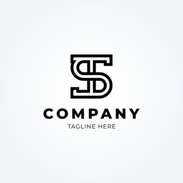 Abstract Letter ST or TS Logo Design Vector Template