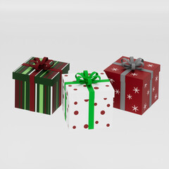Christmas box, 3d render