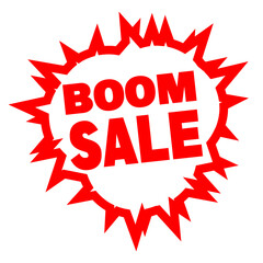 Boom sale stickers illustration design background