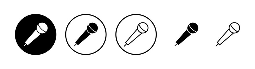 Microphone Icons set. Mic sign. Karaoke microphone icon. Broadcast mic sign