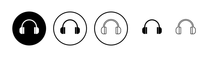 Headphone icons set. Headphone vector icon. Call us. Contact us