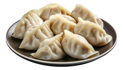 Plate of tasty cooked dumplings isolated.