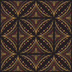 Vintage arabic pattern on black background