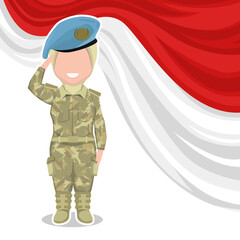 cute hijab army character cartoon