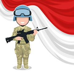 cute hijab army character cartoon