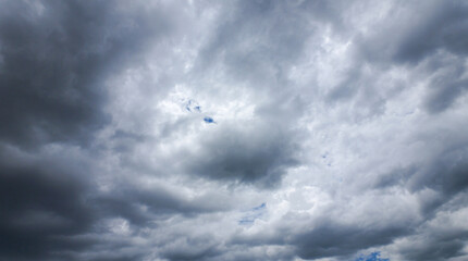 Gray clouds covered the sky before the rain., Nature scene background.