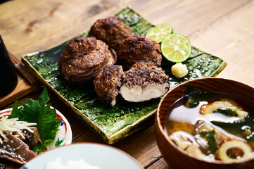 椎茸の肉詰め