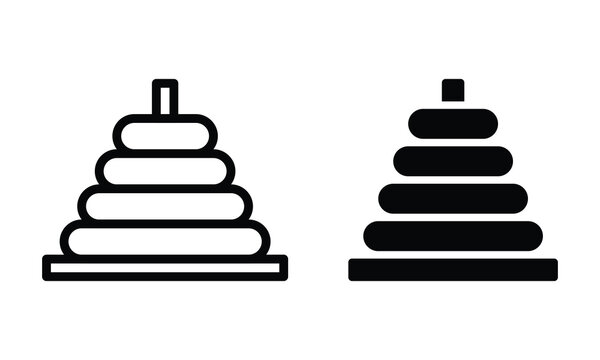 Ring stacker icon with outline and glyph style.