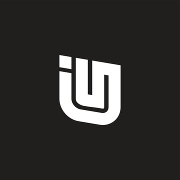 letter iu lines geometric logo vector