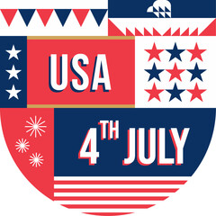 USA independent day badge