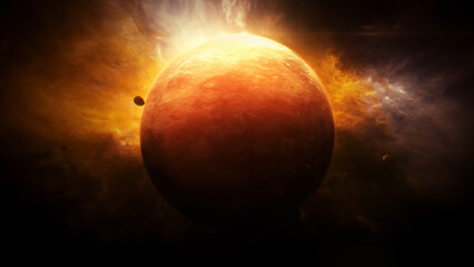 Obraz na płótnie Canvas Planet Venus at Nebula In The Space 