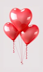 A bright bouquet of red balloons with love in the air, creating a beautiful heart-shaped backdrop, is a perfect reminder of valentine's day and the power of love