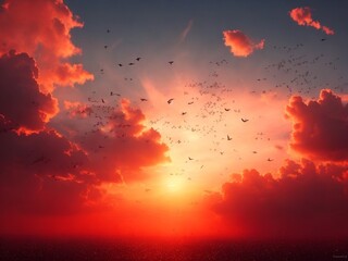 sunset in the clouds, Generative Ai