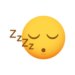 Sleeping emoticon. Vector of a cute smiley emoji yellow icon