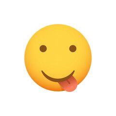 Smiley happy sticking out his tongue. Vector emoticon emoji yellow icon.