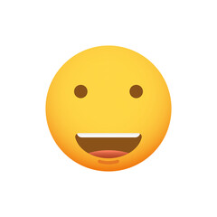 Emoticon character very happy and smiling. Smiley emoji vector icon
