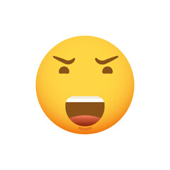 Emoticon smiley with a angry face. Vector emoji icon