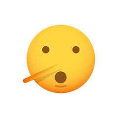 Lie emoticon concept. Vector emoji smiley icon with big nose