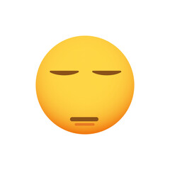 Emoticon expressing boredom or disapproval. Vector emoji smiley icon illustration