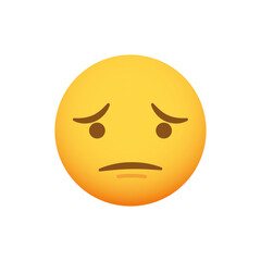 Sad emoticon. Vector social media graphic icon expressing sadness and unhappiness
