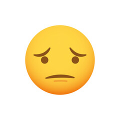 Sad emoticon. Vector social media graphic icon expressing sadness and unhappiness