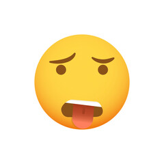 Grossed out emoticon. Vector smiley. Emoji icon