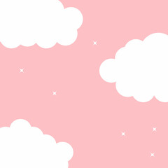 pink background with clouds