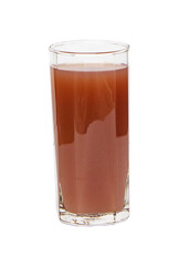 Brown mangosteen juice in tall square glass isolated on cut out PNG. Juice is made fruit which are blended until smooth filtered and added honey. Rich vitamin in anti-oxidants.