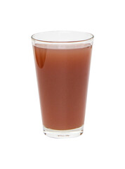 Brown mangosteen juice in tall square glass isolated on cut out PNG. Rich vitamin in anti-oxidants. Juice is made fruit which are blended until smooth filtered and added honey. 