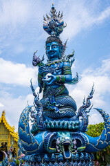 Fototapeta na wymiar Rong Sua Ten temple or Blue temple in Chiang Rai Province, Thailand