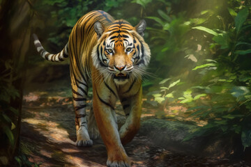 Fototapeta na wymiar Beautiful Bengal tiger in the jungle