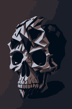 a silhouette design of a skull t shirt art 3D vector
