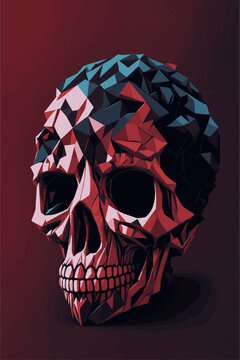 a silhouette design of a skull t shirt art 3D vector