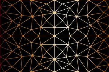 Mosaic of tile pattern. Design triangle line gold on black background. Design print for illustration, texture, textile, wallpaper, background. Set 4