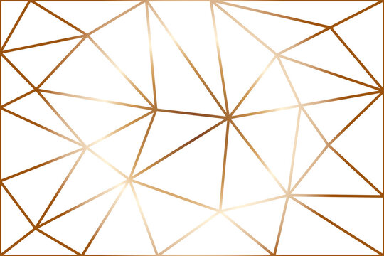 Mosaic of tile pattern. Design triangle line gold on white background. Design print for illustration, texture, textile, wallpaper, background. Set 2