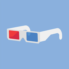 Side view of 3d movie glasses