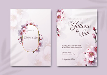 invitation card with flowers