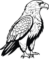 Fototapeta premium Bald Eagle Logo Monochrome Design Style