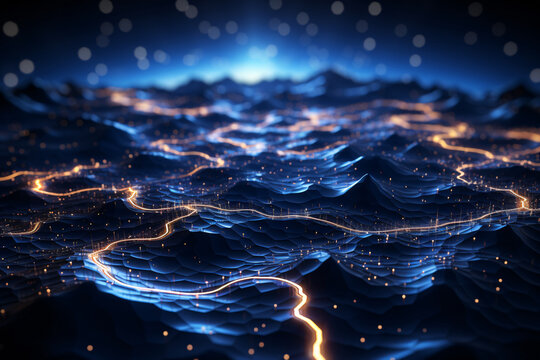 Neural network concept. Connected cells with links. Hi-tech process. Abstract background,