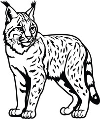 Fototapeta na wymiar Bobcat Logo Monochrome Design Style