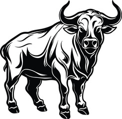 Bull Logo Monochrome Design Style