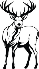 Deer Logo Monochrome Design Style