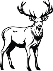 Naklejka na ściany i meble Deer Logo Monochrome Design Style