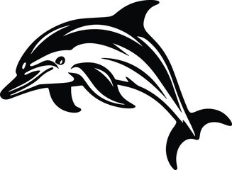 Dolphin Logo Monochrome Design Style