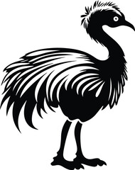 Emu Logo Monochrome Design Style