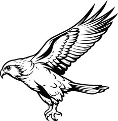 Falcon Logo Monochrome Design Style
